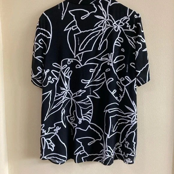 Karl Lagerfeld Monochrome Leaf Pattern Shirt - Picture 4 of 4
